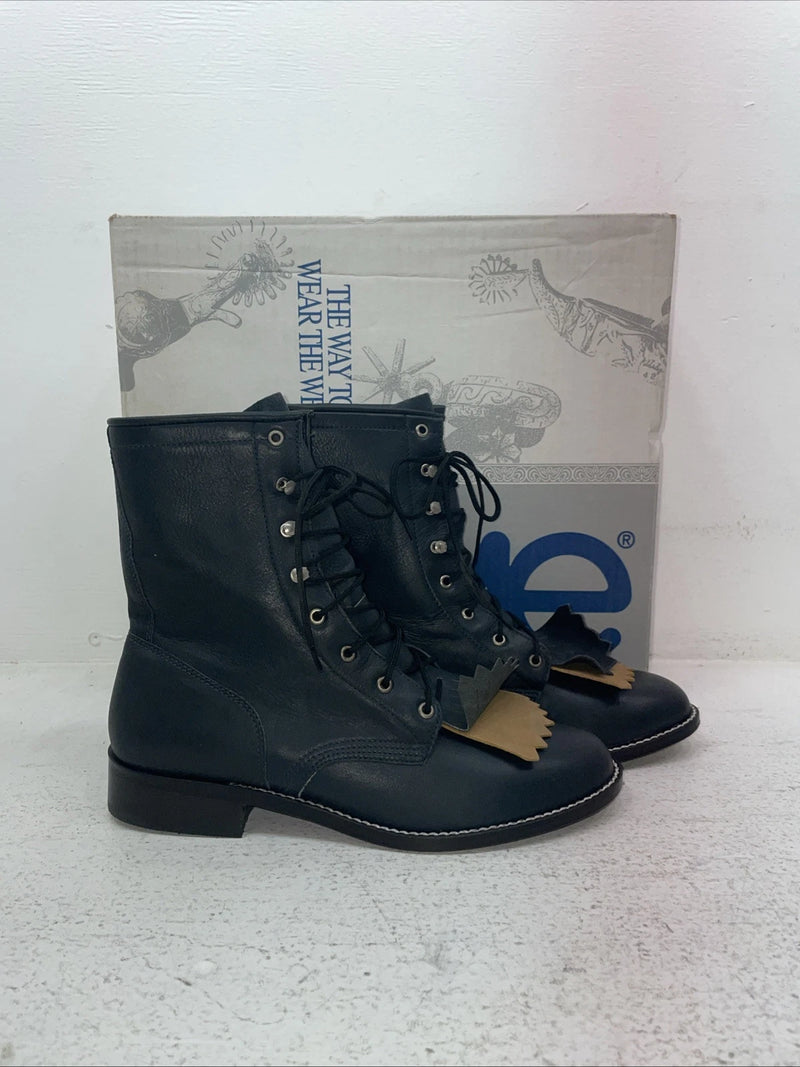 New Men’s Navy Lace Up Acme Cowboy Boots. C 4016 8 M. 4-115
