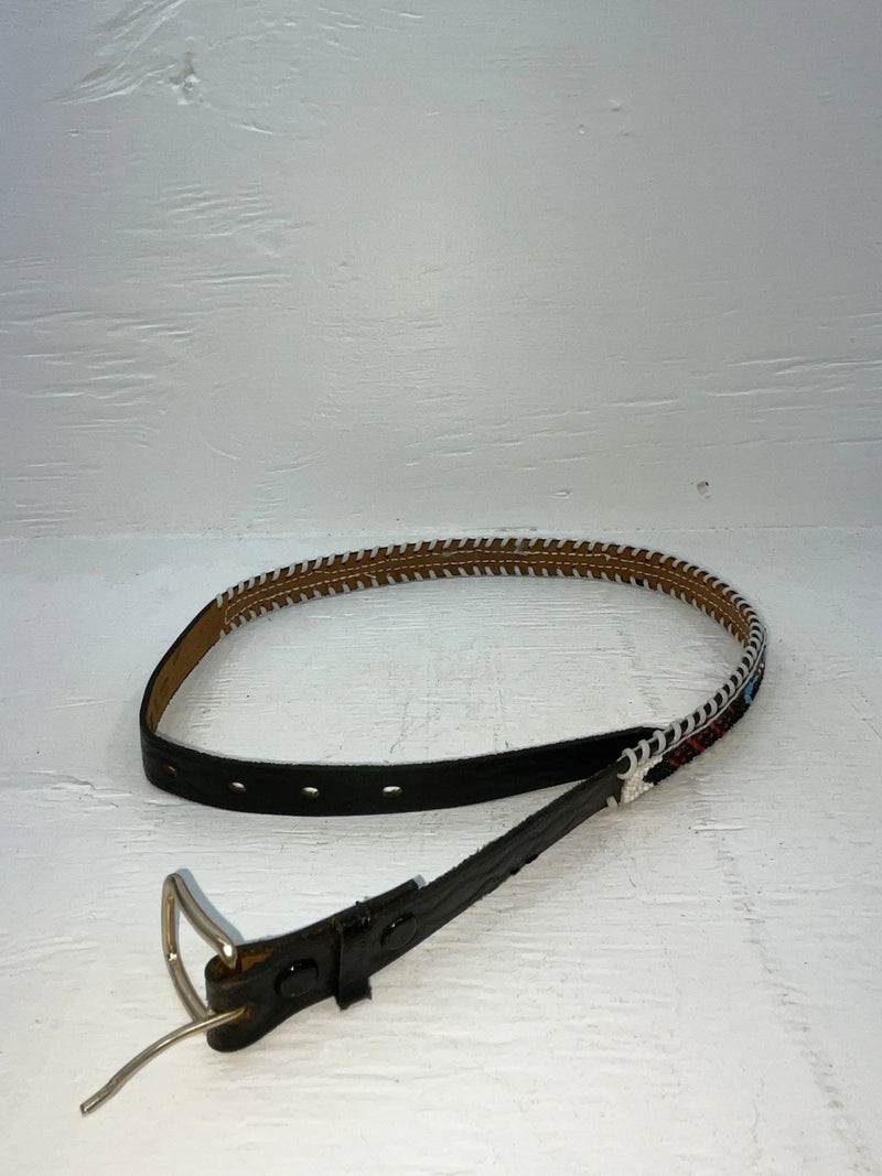 New Black Genuine Leather Breaded 30” Belt NN-7