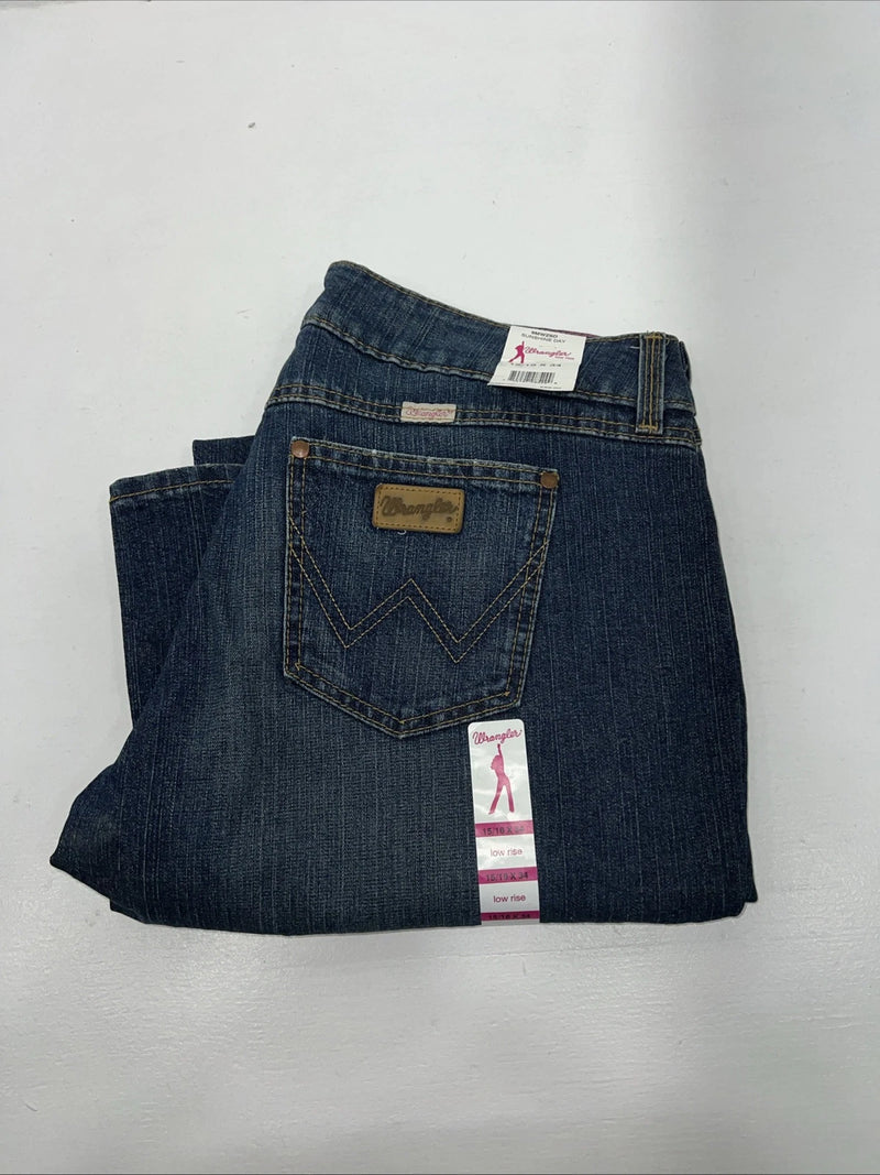 New Women’s Wrangler Low Rise Denim Jeans. 15/16x34 N-5