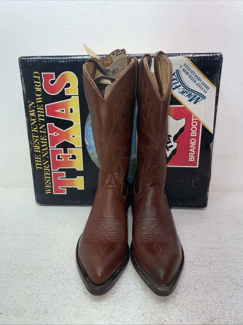 New Men’s Brown Texas Brand Cowboy Boots. 7864 8 D. 1-94