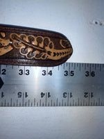 New Red Genuine Leather Longhorn Weaved And Tooled 30” Belt #82828 Z-49