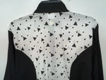 New Women’s Black White Cowboy Threads Long Sleeve Button Up Shirt M #790 3B-21