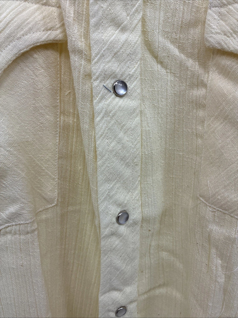 New Men’s Stockman Yellow Long Sleeve Pearl Snap 16 X 34 Large CC-18