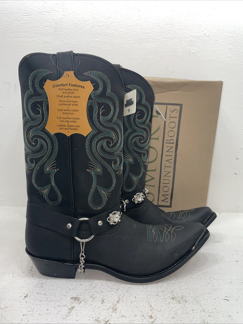 New Men’s Black Smoky Mountain Cowboy Boots. 6351 11 D. 8-80
