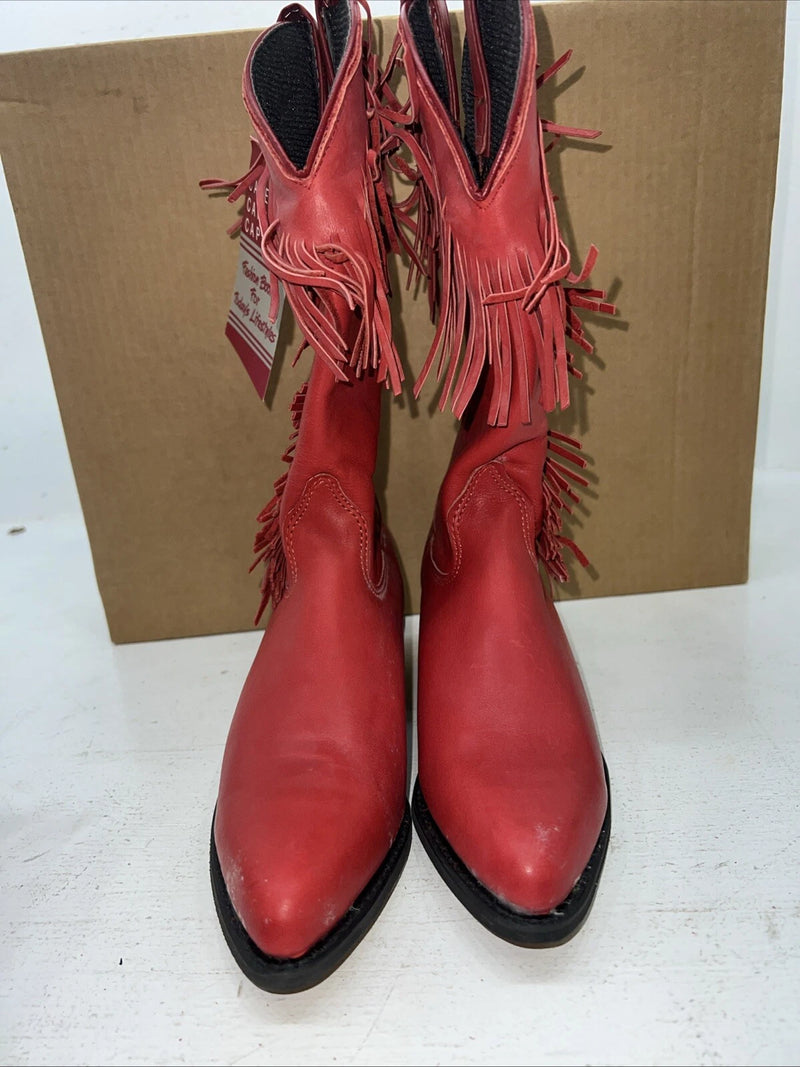 New Women’s Red Fringe Capezio Cowboy Boots. L 693 6 M. 19-33