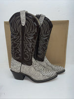 New Men’s White Snake Skin Texas Brand Cowboy Boots. 24 7523 8 D. 1-126