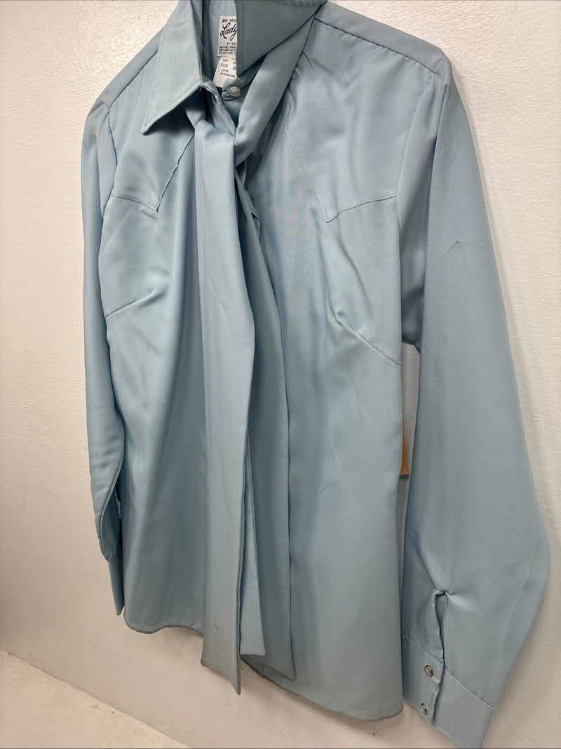 New Women’s Dickson Jenkins Blue Long Sleeve Pearl Snap Size 34 MM-101