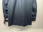 New Men’s Circle S Blue Plaid Suit Jacket 46R #25832 X-606