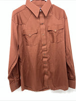 New Men’s Burgundy Panhandle Slim Long Sleeve Pearl Snap Shirt. 15.5x35 M S-12