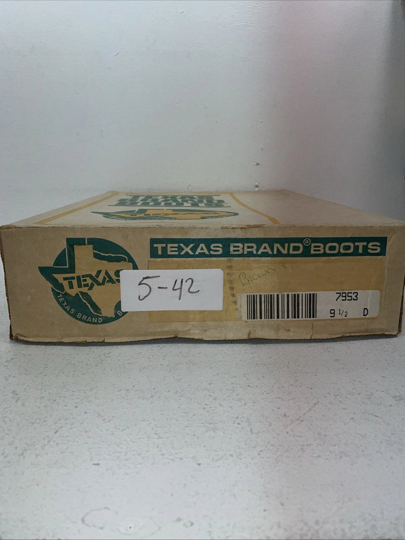 New Men’s Brown Texas Brand Cowboy Boots. 7953 9.5 9 1/2 D. 5-42