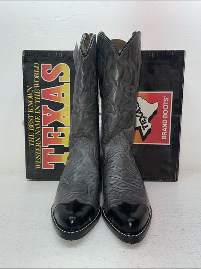 New Men’s Gray Texas Brand Cowboy Boots. 1082 9 D. 4-26