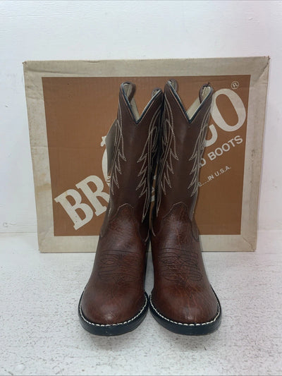 New Youth Brown Bronco Cowboy Boots. B 1894 3.5 3 1/2 D. 22-67