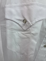 New Men’s ELY Cattleman White Long Sleeve Pearl Snap 18.5 X 36 2XL R-23