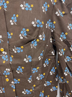 New Women’s Tem Tex Brown Floral Long Sleeve Pearl Snap Size 30 DD-85