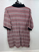 New Men’s Wrangler Pink Stripe Short Sleeve Polo Shirt Large DD-10