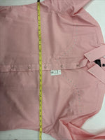 New Women’s White Horse Pink Gem Long Sleeve Pearl Snap XL II-2