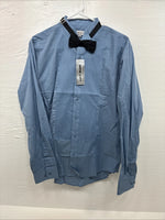 New Boys Wayne Scott Blue Long Sleeve Button Up Tux Medium F-99