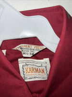 New Men’s Red Karman Western Wear Pearl Snap Shirt. 14.5 X 34 Small A-175