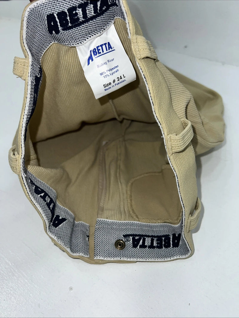 Now Women’s ABETTA Tan English Breeches w Knee Patch. 24 L C-37