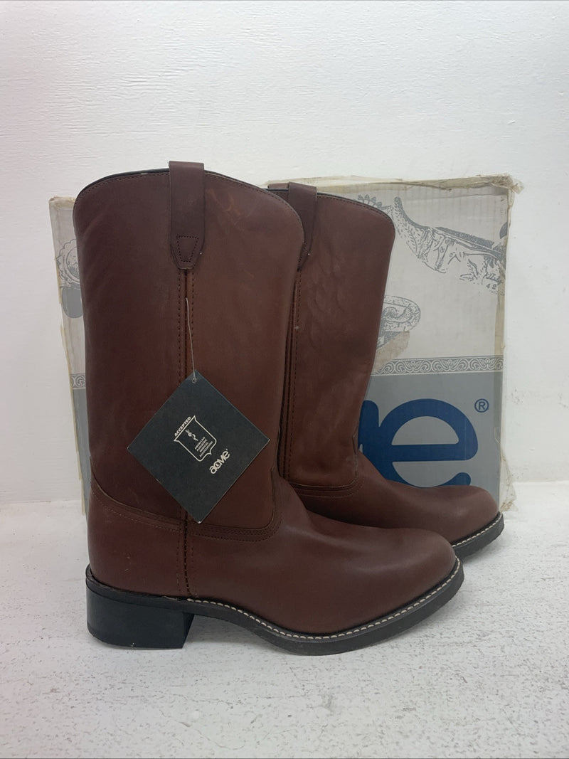 New Men’s Brown Acme Cowboy Boots. 9096 9.5 9 1/2 E W. 4-80
