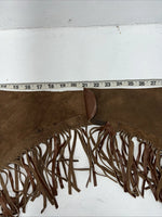 NOS Brown Show Chaps With Fringe Adjustable Waist 40” L-44