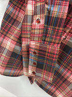 New Men’s Panhandle Slim Red Plaid Long Sleeve Pearl Snap XS J-67