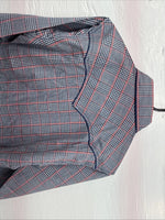 New Men’s Champion Westerns Blue Red Plaid Long Sleeve Pearl Snap 14 Small R-26