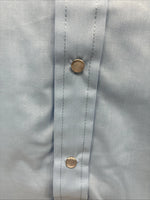 New Men’s ELY Cattleman Blue Simple Long Sleeve Pearl Snap Medium J-87