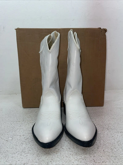 New Kids White Bronco Cowboy Boots. C 1897 13 D. 23-60