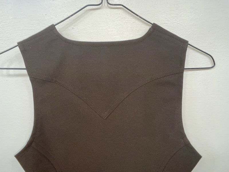 New Women’s Brown Dickson Jenkins Cut Off Button Up Vest #7953 3B-62