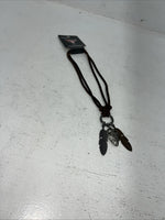 New Women’s Twister Leather Feather Necklace. 32138 A-83
