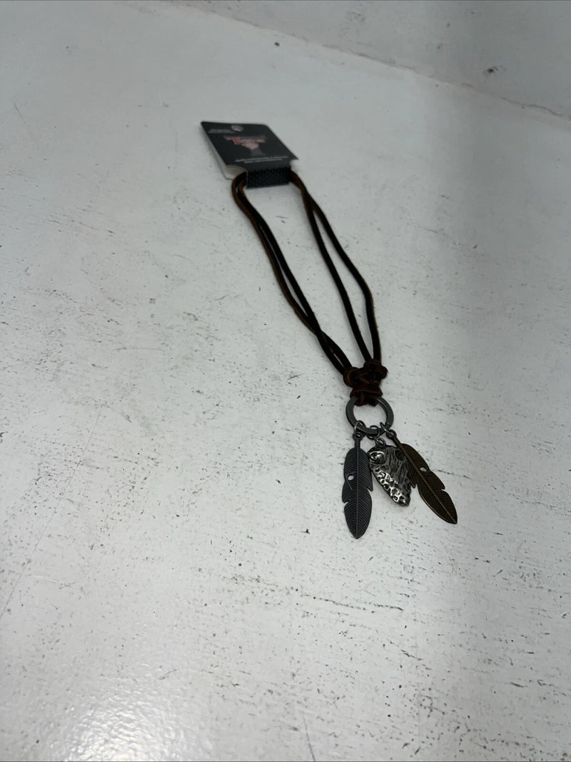 New Women’s Twister Leather Feather Necklace. 32138 A-83