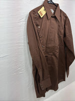New Men’s H Bar C Brown Long Sleeve Square First Pearl Snap Medium M-60