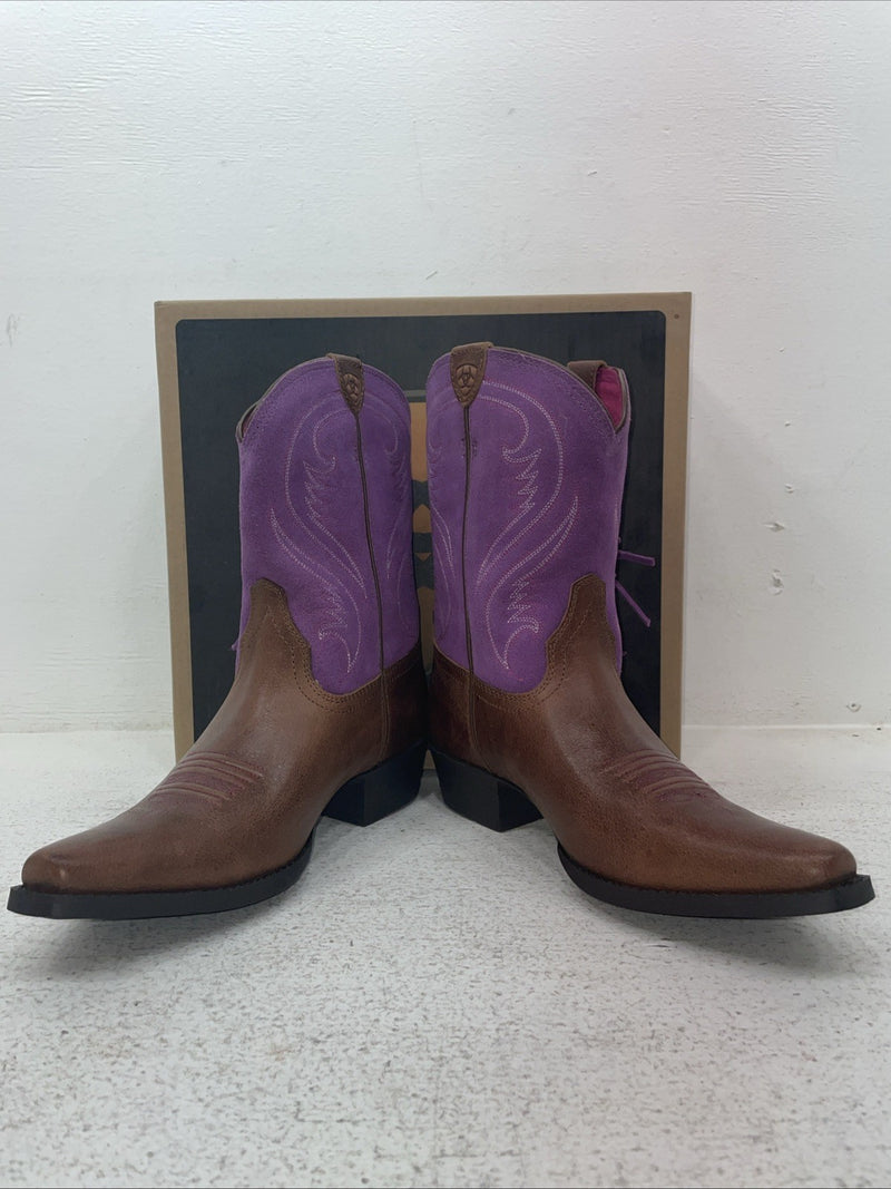 New Kids Purple With Fringe Ariat Cowboy Boots. 10012797 6 M. 2-134