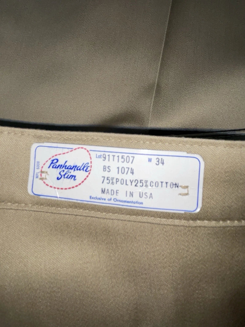 New Vintage Brown Panhandle Slim Polyester Pants #91T1507 3B-13