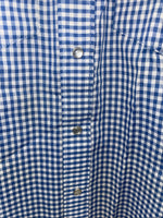New men’s RockMount Ranch Blue Long Sleeve Pearl Snap 15 X 35 Medium B-81