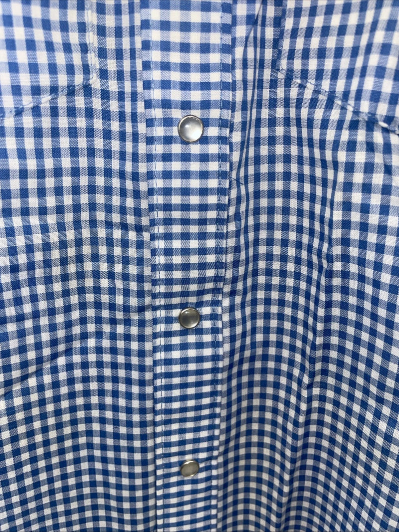 New men’s RockMount Ranch Blue Long Sleeve Pearl Snap 15 X 35 Medium B-81