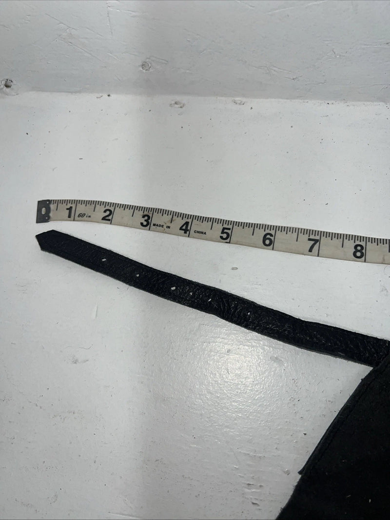 NOS Black Leather Show Chaps Adjustable Waist 45” Small N-37