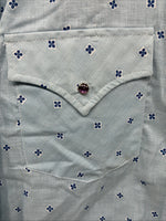 New Men’s Dickson Jenkins Blue Floral Long Sleeve Pearl Snap 17.5 XL AA-6