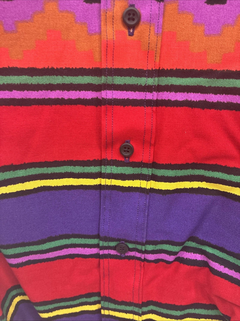 New Men’s Wrangler Multicolor Stripe Long Sleeve Button Up 17.5 X 35 XL V-58