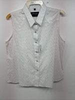 New Women’s White Horse White Designed Short Sleeve Pearl Snap Large II-88