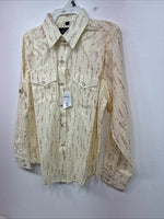 New Kids White Horse Floral Long Sleeve Pearl Snap Large MM-6