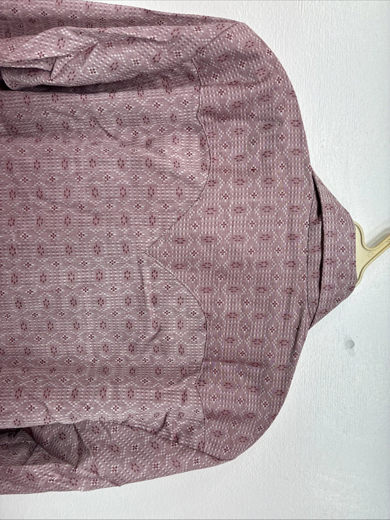 New Women’s Tem Tex Pink Deigned Long Sleeve Pearl Snap 14.5 II-5