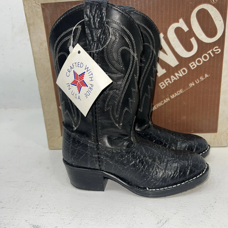 New Children’s Black Bronco Cowboy Boots. C1942 11 D. 24-97