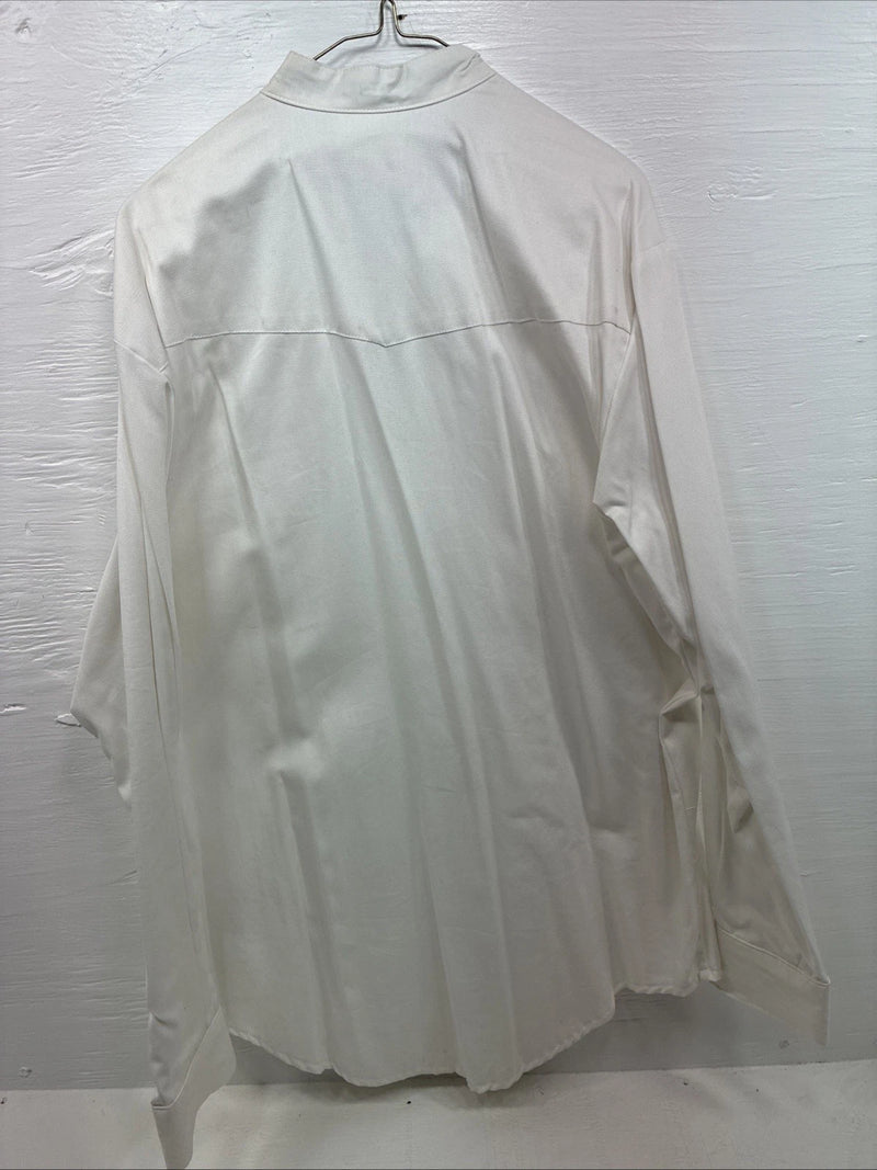 New Men’s Cowboy Threads White Black Long Sleeve Button Up Large V-98