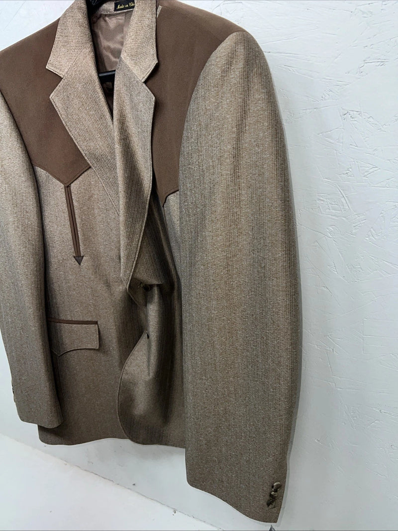 New Men’s Circle S Brown Suit Jacket 42 #24244 II-600