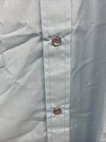 New Men’s ELY Wildlife Blue Horse Embroidered Long Sleeve Pearl Snap Small M-33