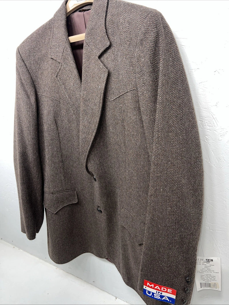 New Men’s Pioneer Wear Brown Suit Jacket 44L #12527 X-605