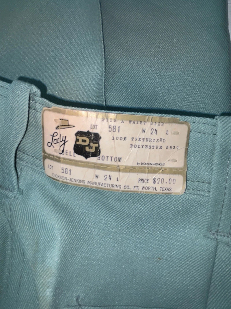 New Vintage Turquoise Dickson Jenkins Polyester Pants #581 SS-78
