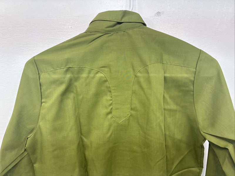 New Women’s Rockmount Green Long Sleeve Pearl Snap Size 32 KK-24